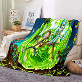2025 NEW Rick and Morty Pattern Blanket Flannel Throw Room Decoration