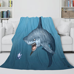 2026 NEW Shark Flannel Blanket Fleece Throw Blanket Wrap Nap Bedding Sets