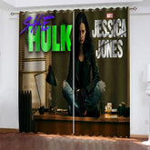 2025 NEW She Hulk Curtains Blackout Cosplay Window Drapes for Room Decoration