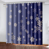 2025 NEW Snowflake Snow Scene Curtains Blackout Window Treatments Drapes Room Decor