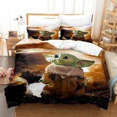 2026 NEW Star Wars Yoda Baby Pattern Bedding Set Quilt Cover Without Filler