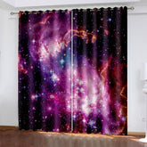 2024 NEW Starry Sky Space Curtains Blackout Window Treatments Drapes Room Decor