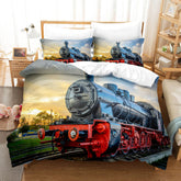 2025 NEW Steam Engine Bedding Set Vintage Locomotive Quilt Cover Without Filler