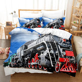 2025 NEW Steam Engine Puff Train Bedding Set Rail Vehicles Quilt Cover Without Filler