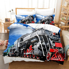 2025 NEW Steam Engine Puff Train Bedding Set Rail Vehicles Quilt Cover Without Filler