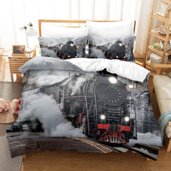 2025 NEW Steam Engine Vintage Locomotive Bedding Set Quilt Covers Without Filler