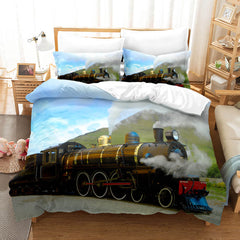 2025 NEW Steam Engine Vintage Locomotive Bedding Set Quilt Covers Without Filler