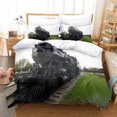 2025 NEW Steam Engine Vintage Locomotive Bedding Set Quilt Covers Without Filler