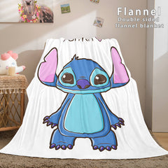 2025 NEW Stitch Flannel Blanket Warm Cozy Bed Blankets Soft Throw Blanket