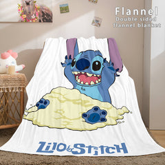 2025 NEW Stitch Flannel Blanket Warm Cozy Bed Blankets Soft Throw Blanket