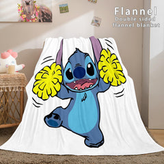 2025 NEW Stitch Flannel Blanket Warm Cozy Bed Blankets Soft Throw Blanket