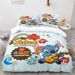 2026 NEW Stitch and Scrump Bedding Set Cosplay Quilt Duvet Cover Bed Sets