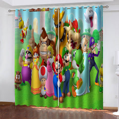 2024 NEW Super Mario Curtains Blackout Window Treatments Drapes for Room Decor