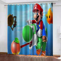 2024 NEW Super Mario Curtains Blackout Window Treatments Drapes for Room Decor