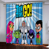 2025 NEW Teen Titans Go Pattern Curtains Blackout Window Drapes
