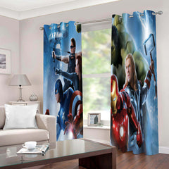 2025 NEW The Avengers Curtains Cosplay Blackout Window Drapes Room Decoration