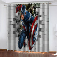 2025 NEW The Captain America Curtains Cosplay Blackout Window Drapes Decoration