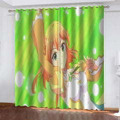 2025 NEW The Demon Girl Next Door Curtains Blackout Cosplay Window Drapes