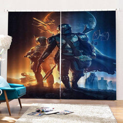 2025 NEW The Mandalorian Curtains Blackout Window Drapes for Room Decoration