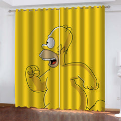 2025 NEW The Simpsons Curtains Cosplay Blackout Window Drapes Room Decoration