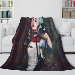 2025 NEW The Suicide Squad Harley Quinn Flannel Fleece Throw Cosplay Blanket