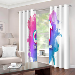 2025 NEW Tiktok Curtains 2 Panels Blackout Window Drapes for Room Decoration