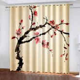 2026 NEW Wintersweet Plum Blossom Curtains Blackout Window Treatments Drapes
