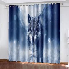 2024 NEW Wolf Curtains Blackout Window Treatments Drapes for Room Decoration