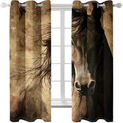 2025 NEW Zebra Horse Curtains Blackout Window Treatments Drapes for Room Decor