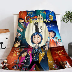 Coraline and the Secret Door 3D Printed Plush Blanket Flannel Fleece Throw
