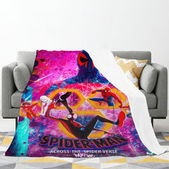 Spider-Man Across the Spider-Verse 3D Printed Plush Blanket Flannel Fleece Throw Warm Gift for Kids Adults Home Office