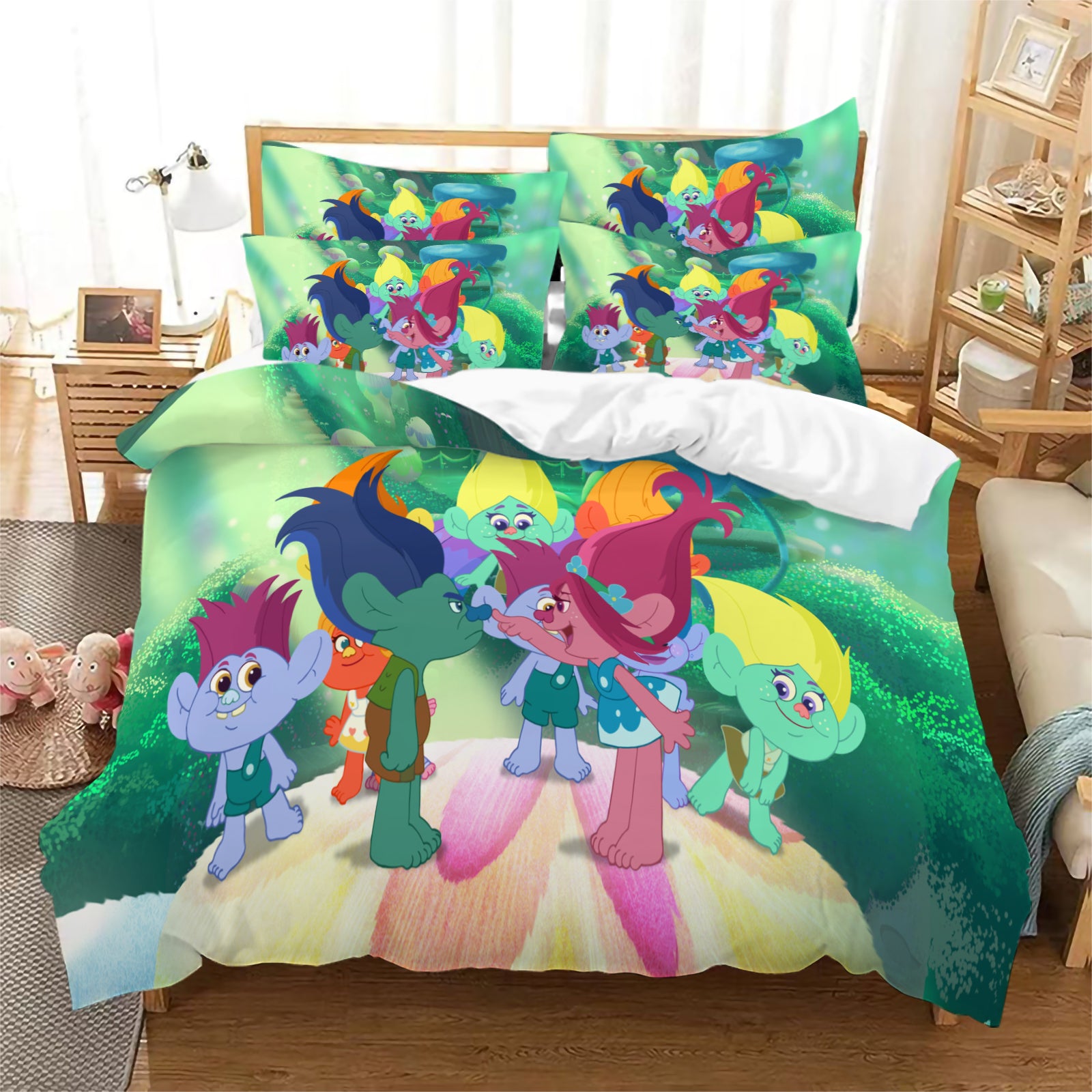 2025 New Trolls The Beat Goes On Duvet Cover Quilt Case Pillowcase Bedding Set Without Filler