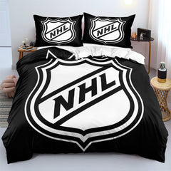 Hockey League Logo Duvet Cover Quilt Cover Pillowcase Bedding Set