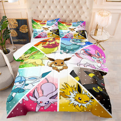 Pokemon Eevee Gengar Comforter Pillowcase Sets Blanket All Season Reversible Quilted Duvet