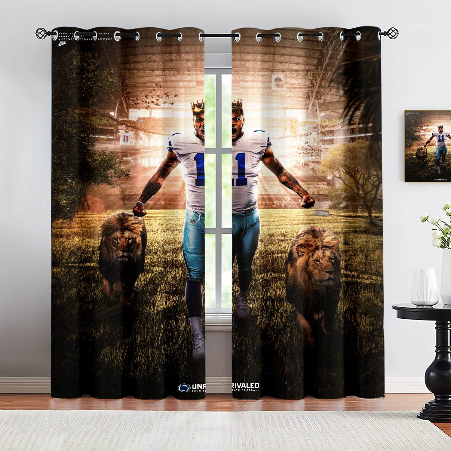 Micah Parsons Blackout Curtains Drapes for Window Treatment Set