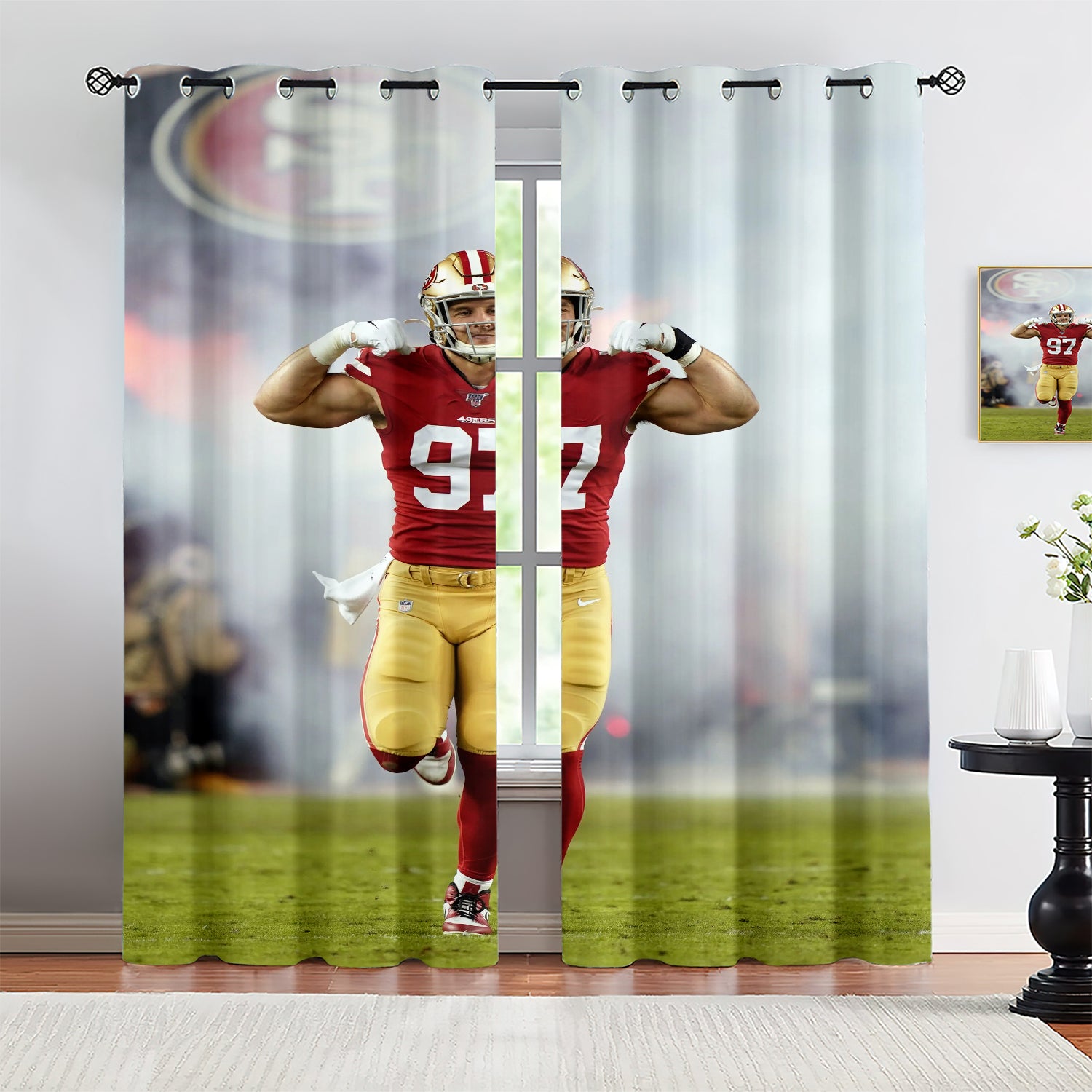 Nick Bosa Blackout Curtains Drapes for Window Treatment Set