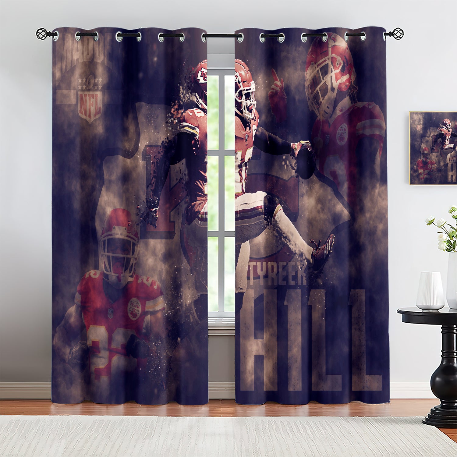 Tyreek Hill Blackout Curtains Drapes for Window Treatment Set