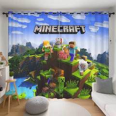 2025 New Minecraft Blackout Curtains Drapes for Window Treatment Set