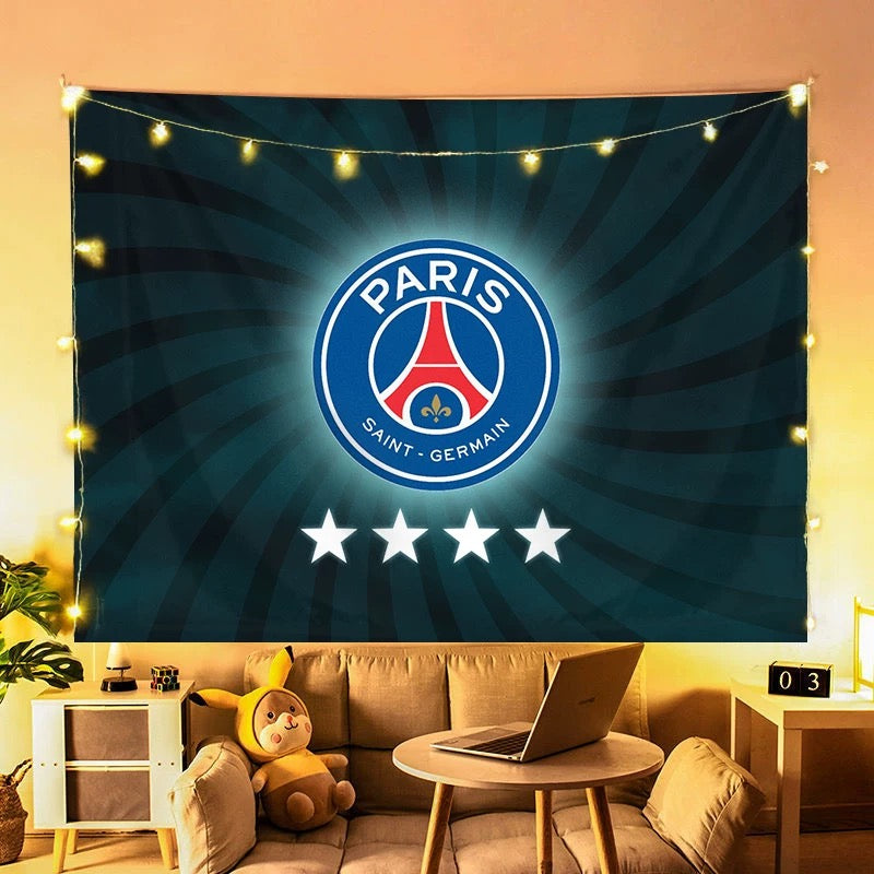 2025 New Paris Saint Germain Football Club Wall Decor Hanging Tapestry Home Bedroom Living Room Decoration Wall Decor
