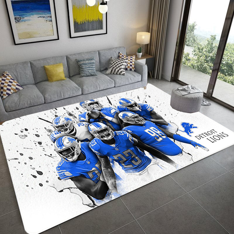 Detroit Lions Football League Carpet Living Room Bedroom Mats Kitchen Bathroom Rugs