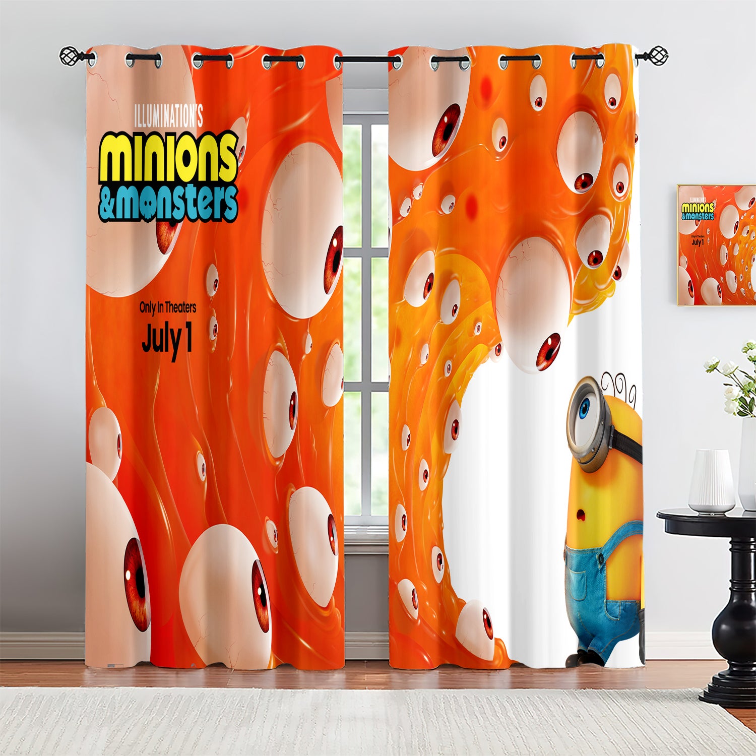 Minions & Monsters Blackout Curtains Drapes For Window Treatment Set