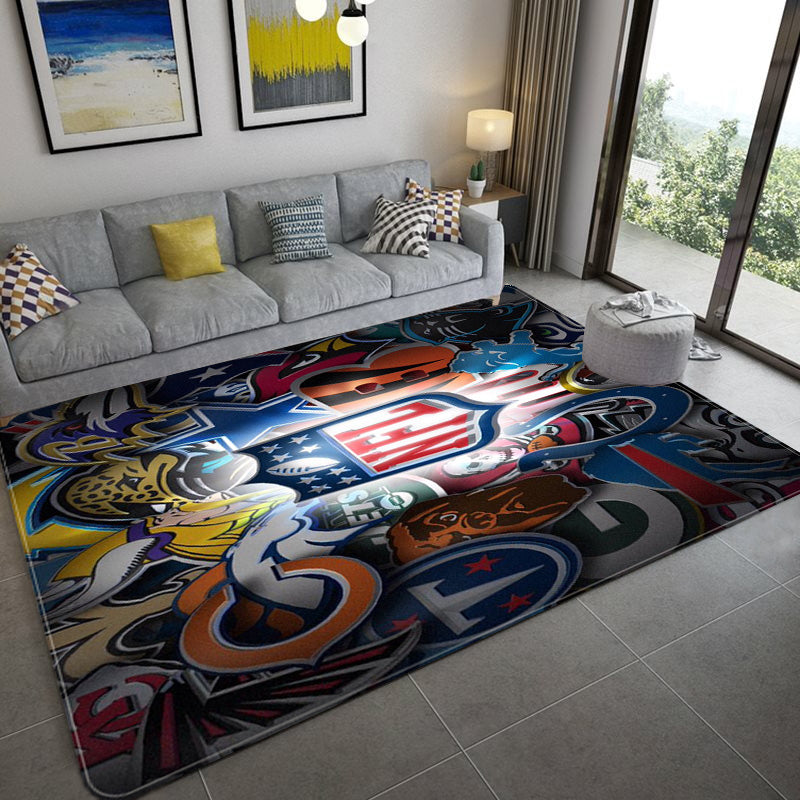 Football Team Logo Rugby Carpet Living Room Bedroom Mats Kitchen Bathroom Rugs
