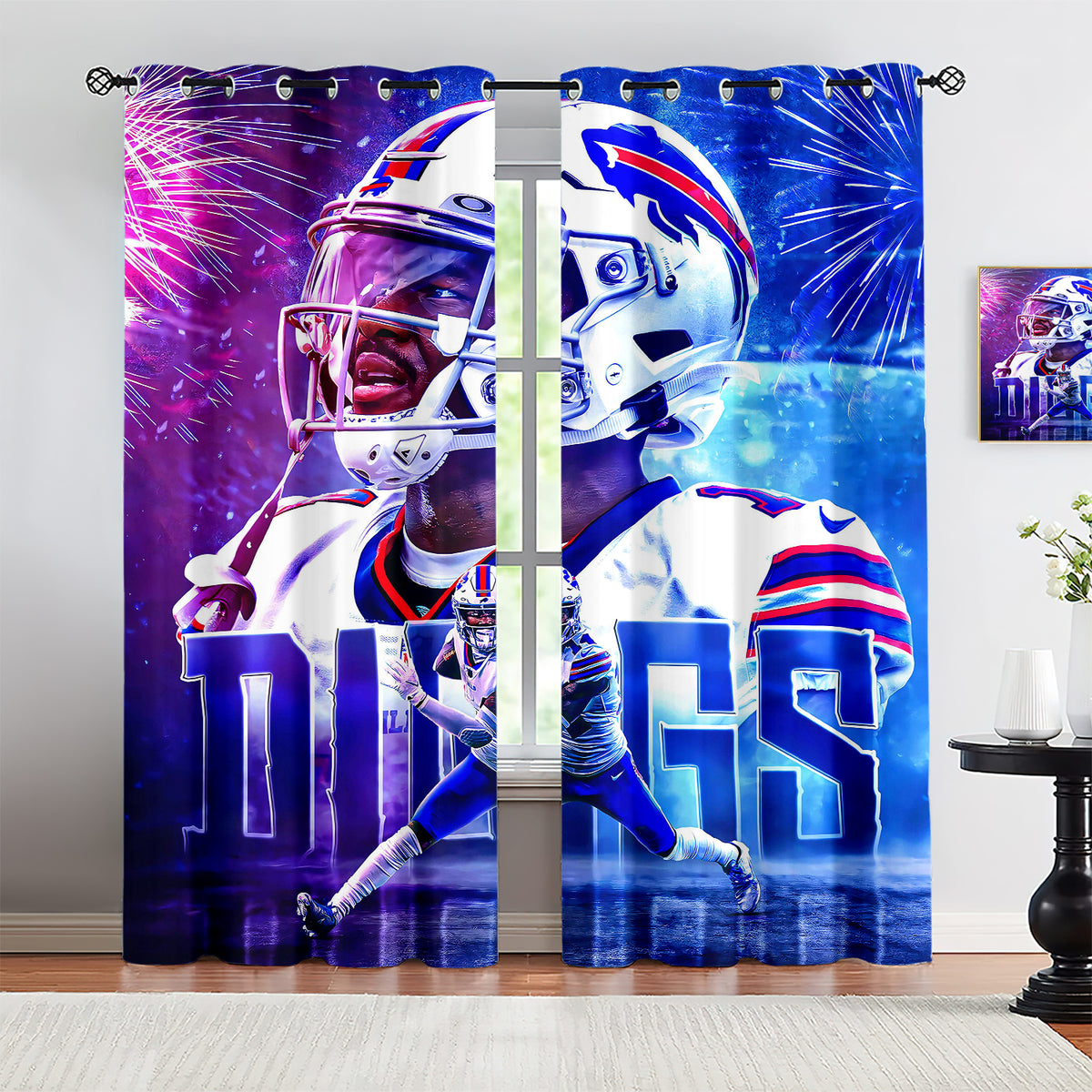 Stefon Marsean Diggs Blackout Curtains Drapes for Window Treatment Set