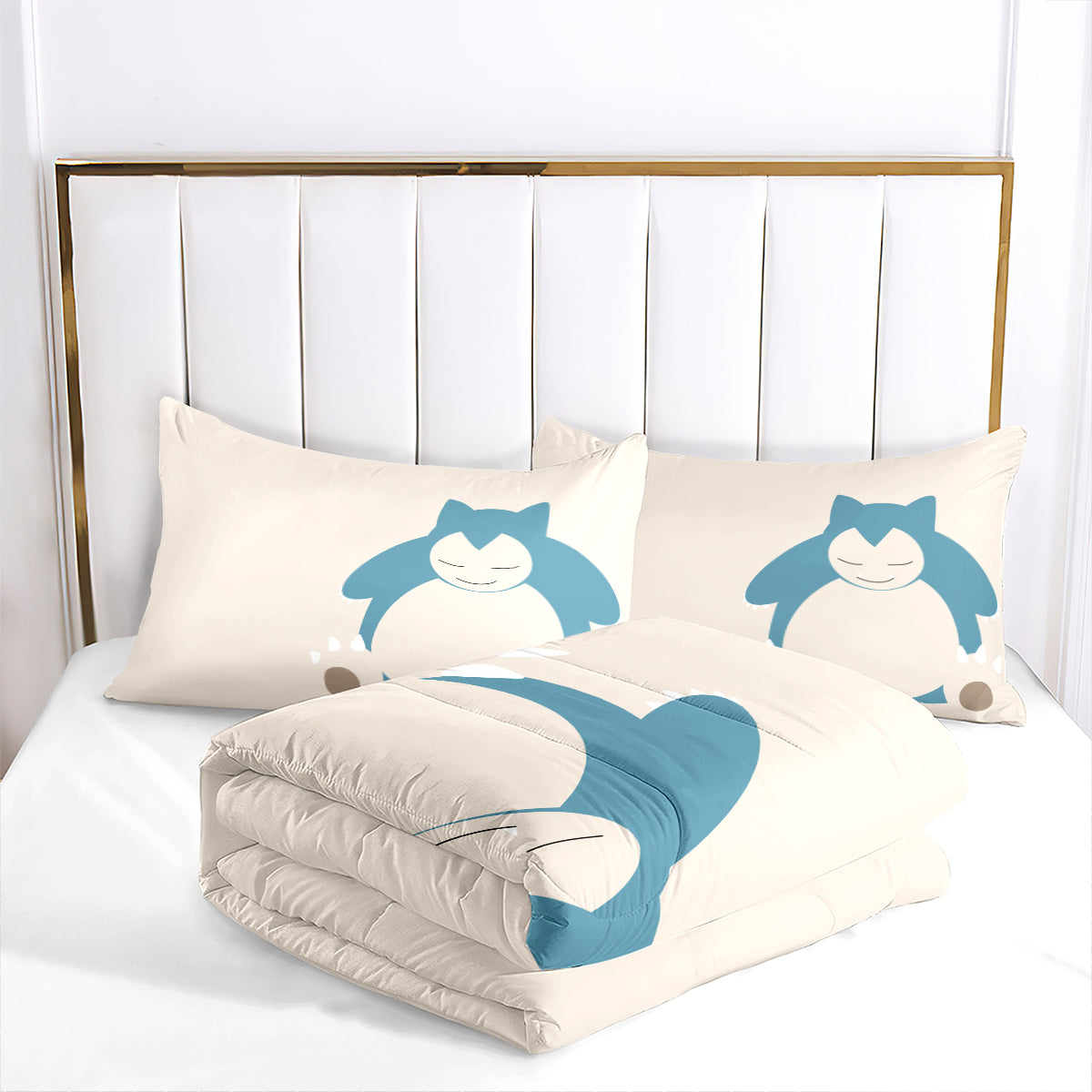 Pokemon Snorlax Comforter Pillowcase Sets Blanket All Season Reversible Quilted Duvet