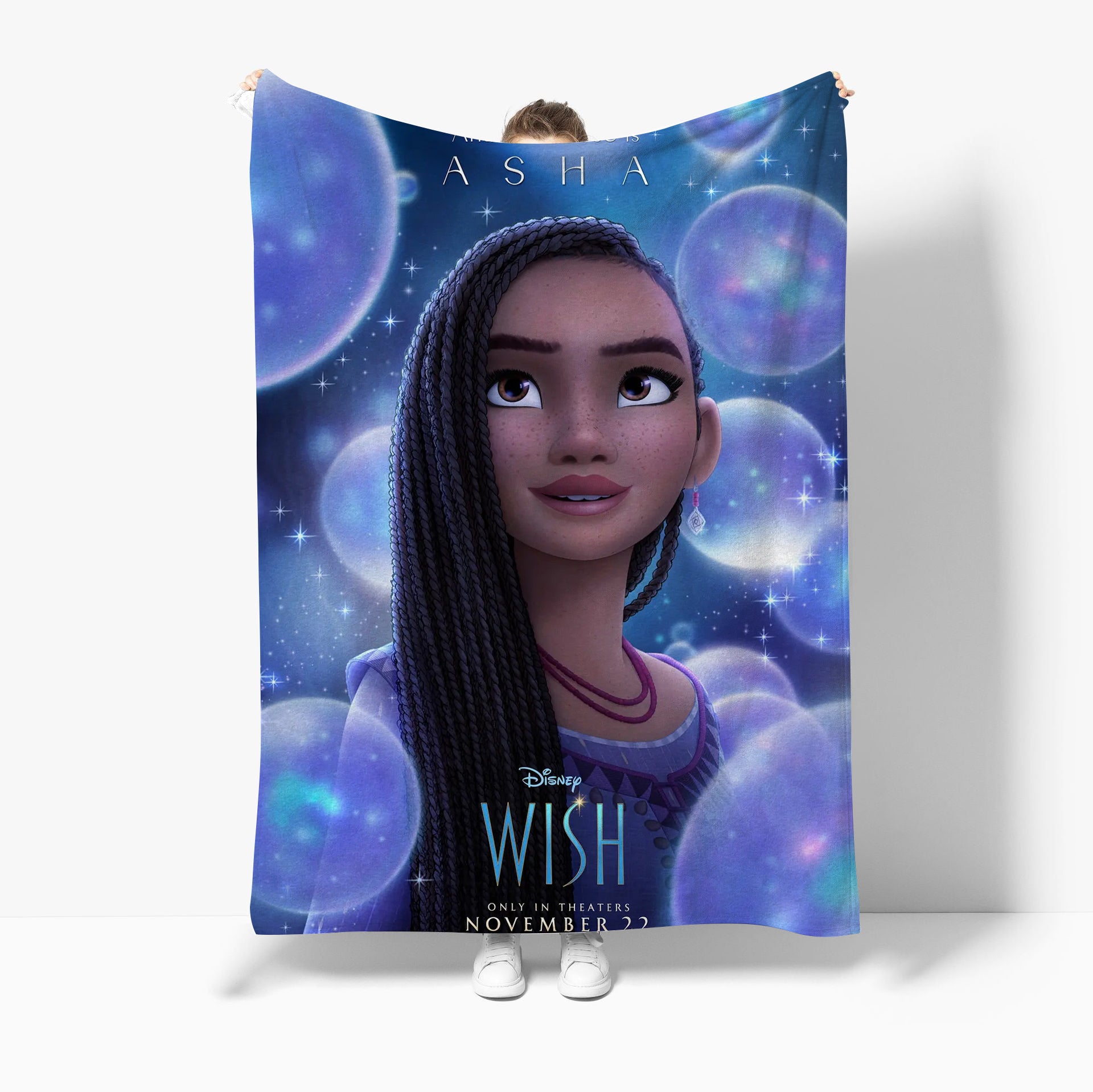 Wish  3D Printed Plush Blanket Flannel Fleece Throw Warm Gift for Kids Adults Home Office