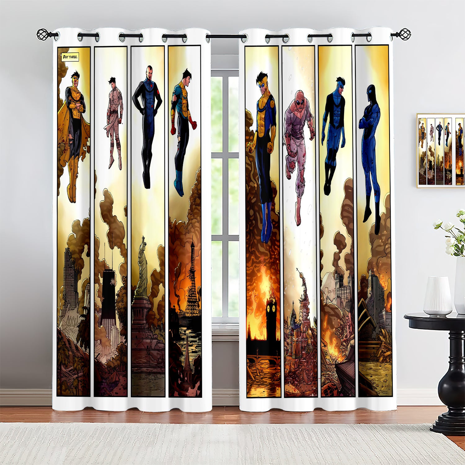 Invincible Season Blackout Curtains Drapes for Window Treatment Set