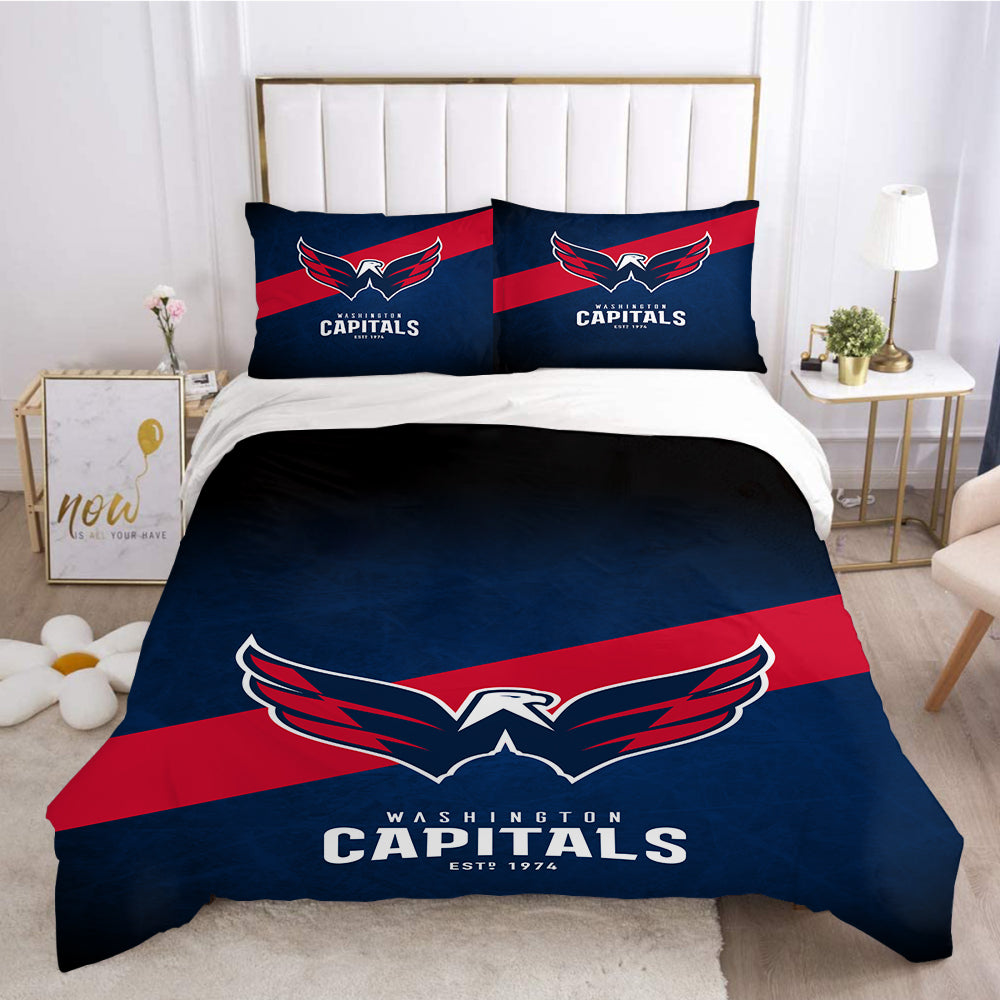 Washington Capitals Hockey League 3D Printed Duvet Cover Quilt Cover Pillowcase Bedding Set Bed Linen Home Decor