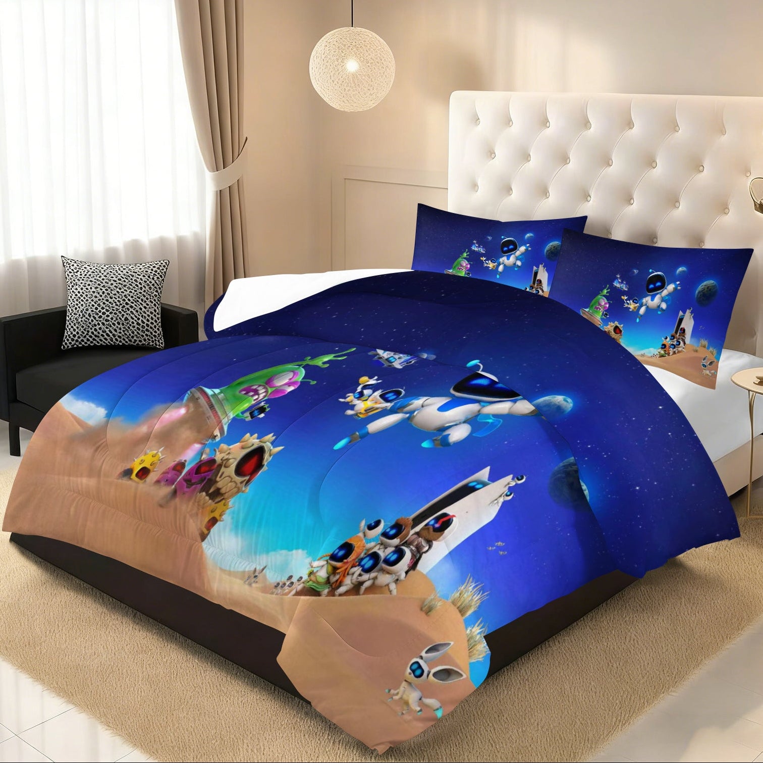Astro Bot Comforter Pillowcase Sets Blanket All Season Reversible Quilted Duvet