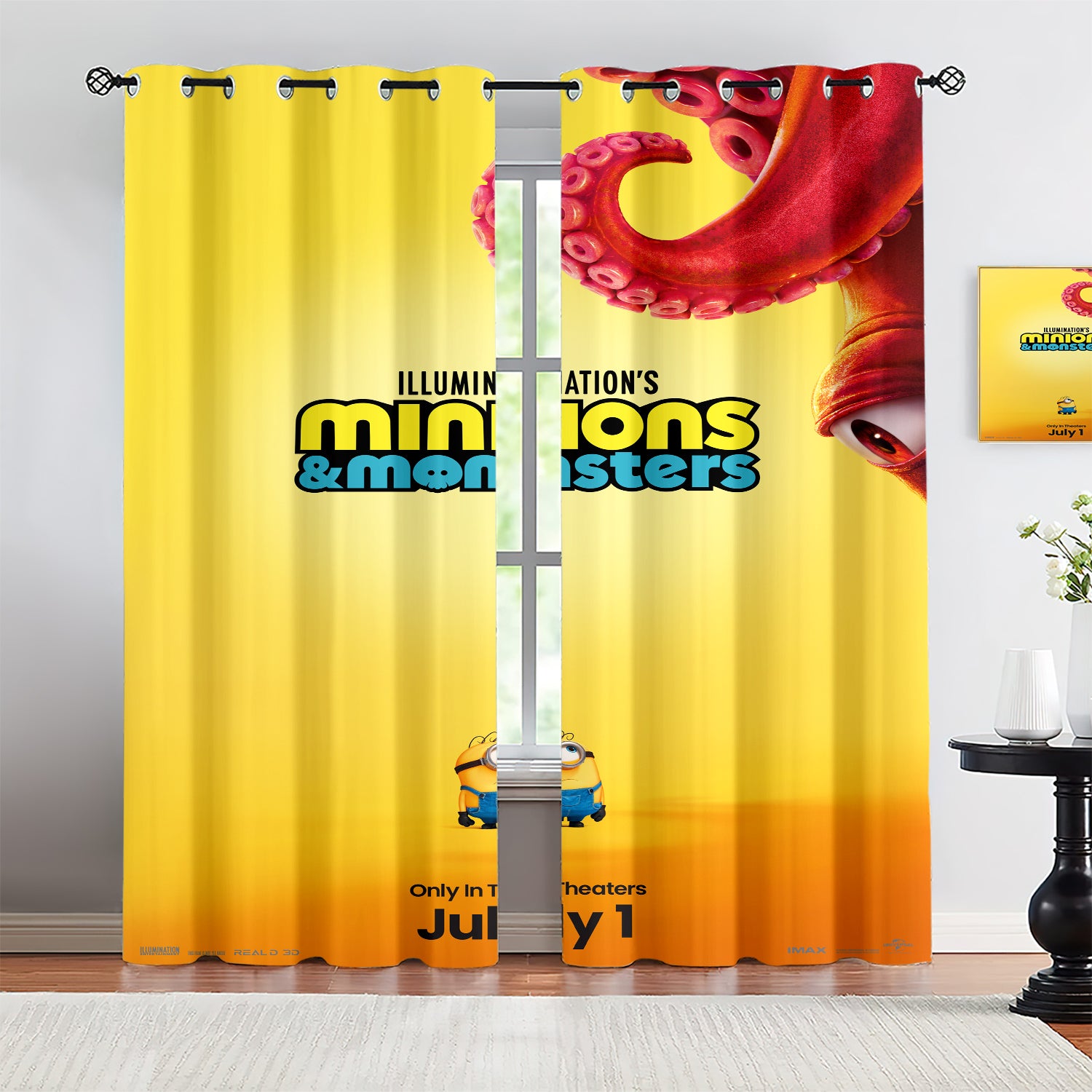 Minions & Monsters Blackout Curtains Drapes For Window Treatment Set