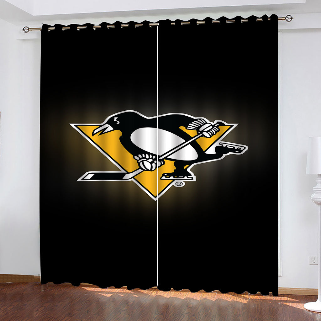 Pittsburgh Penguins Hockey League Blackout Curtain for Living Room Bedroom Window Treatment